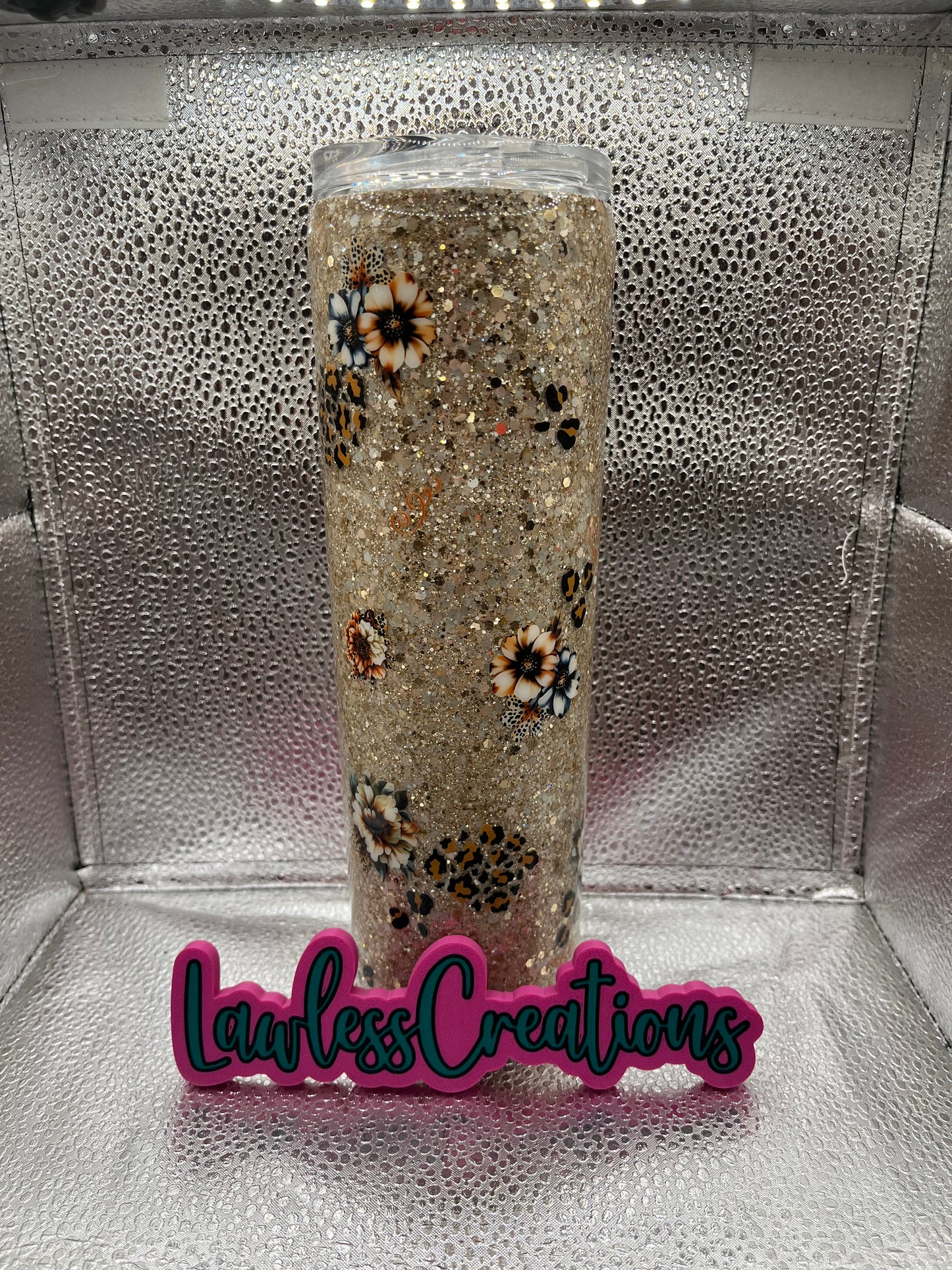 Leopard Floral 30 oz Tappered Tumbler