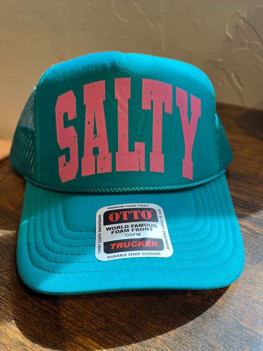 Teal and Pink Salty Trucker Hat