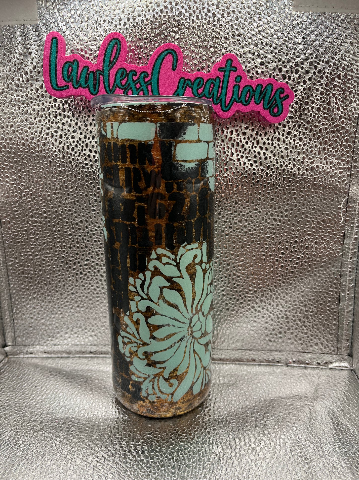 Textured Love Letters 20 oz Skinny Tumbler