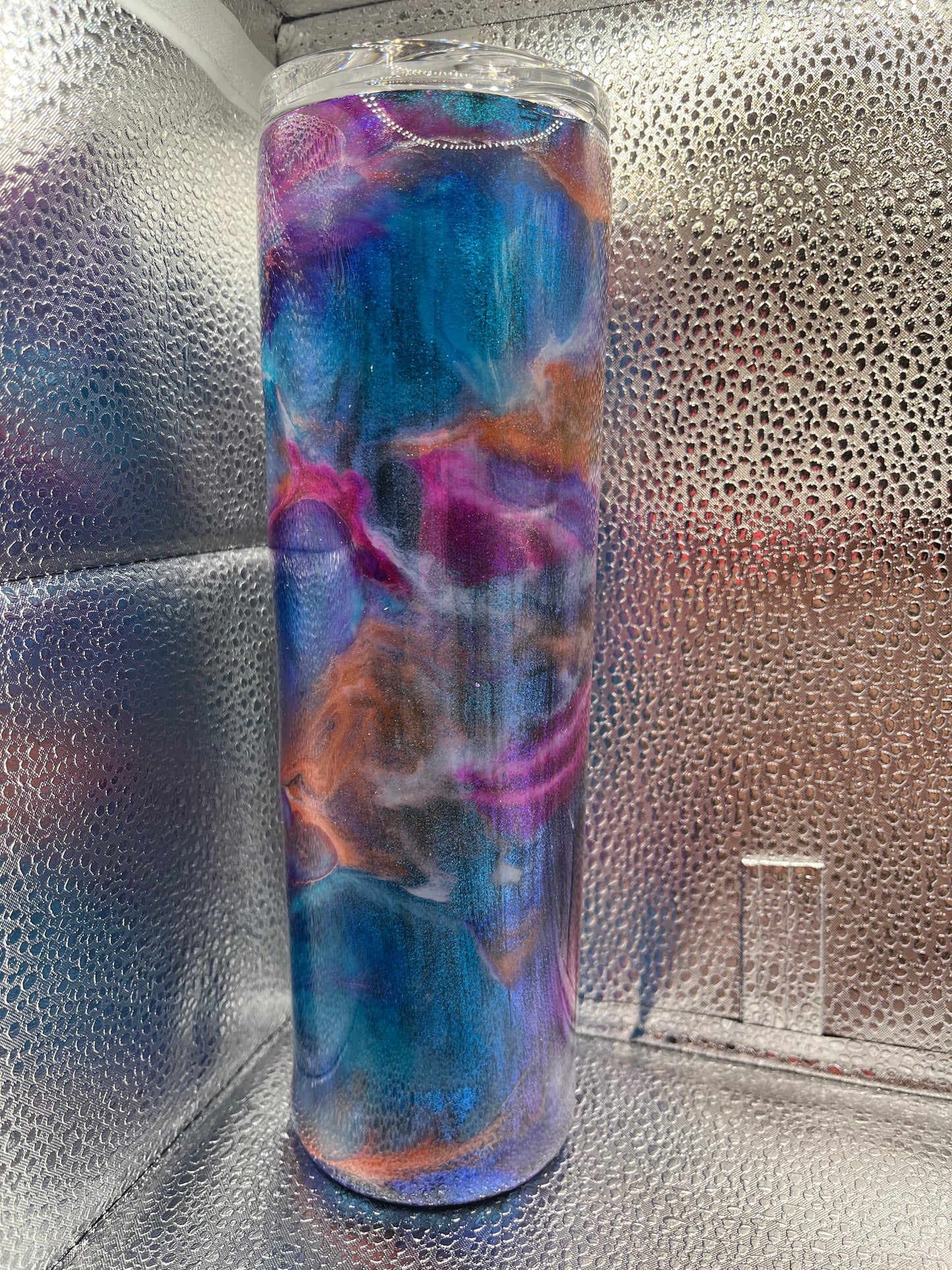 Turbulent Waters 30 oz Tapered Stainless Steel Shimmer Tumbler