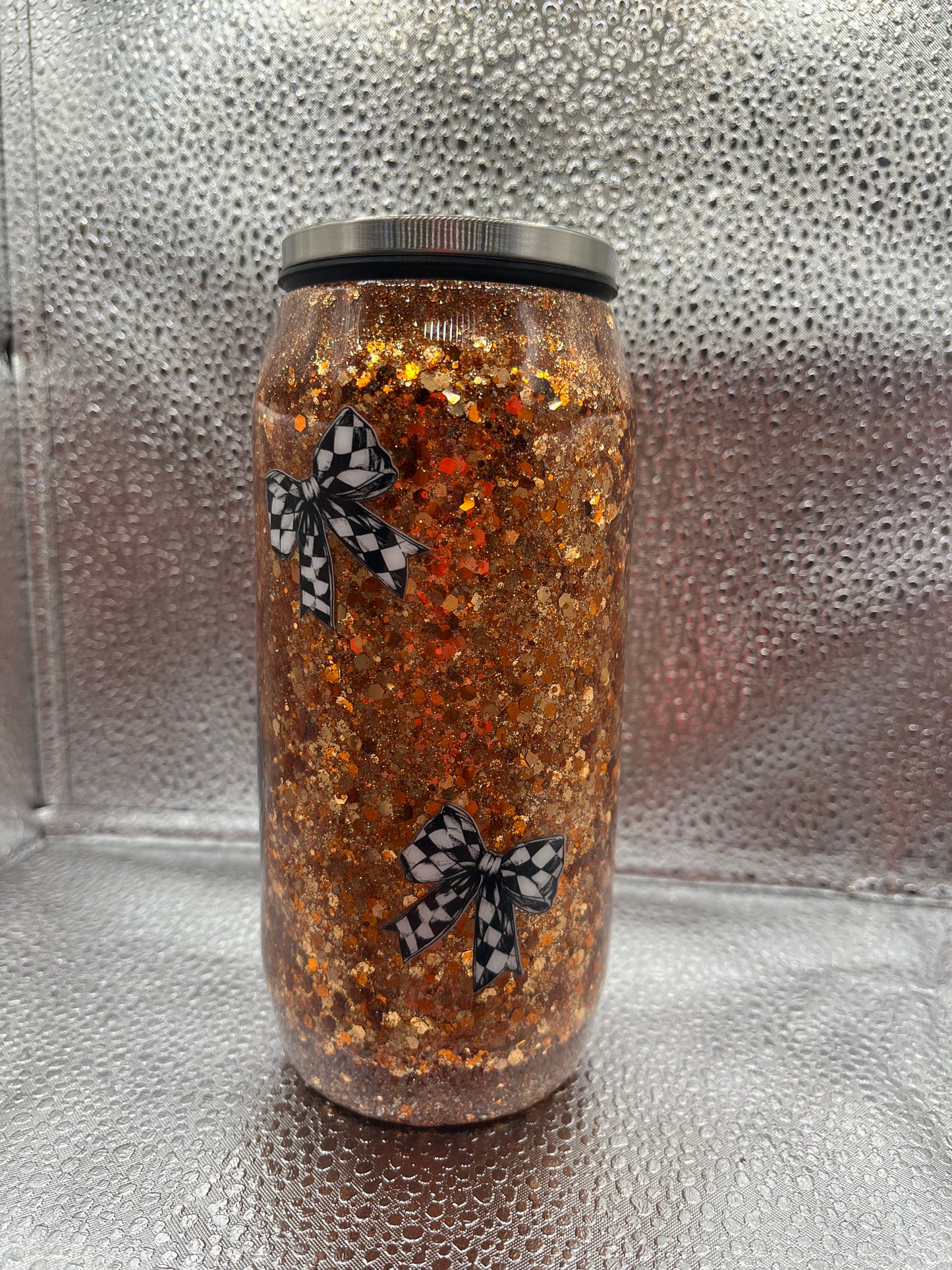 Cowhide Chrome 12 oz Soda Can Tumbler