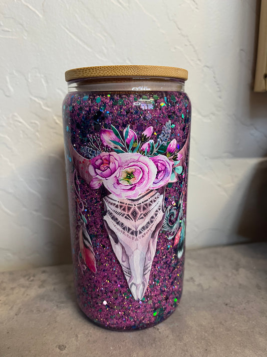 16 oz Glass Western Dream Catcher Snow Globe