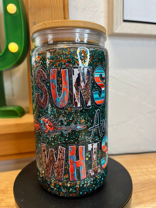 Sunshine and Whiskey 16 oz Acrylic Snow Globe Tumbler