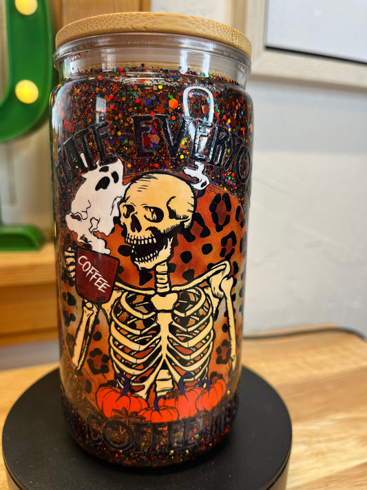 Halloween Coffee 16 oz Acrylic Snow Globe