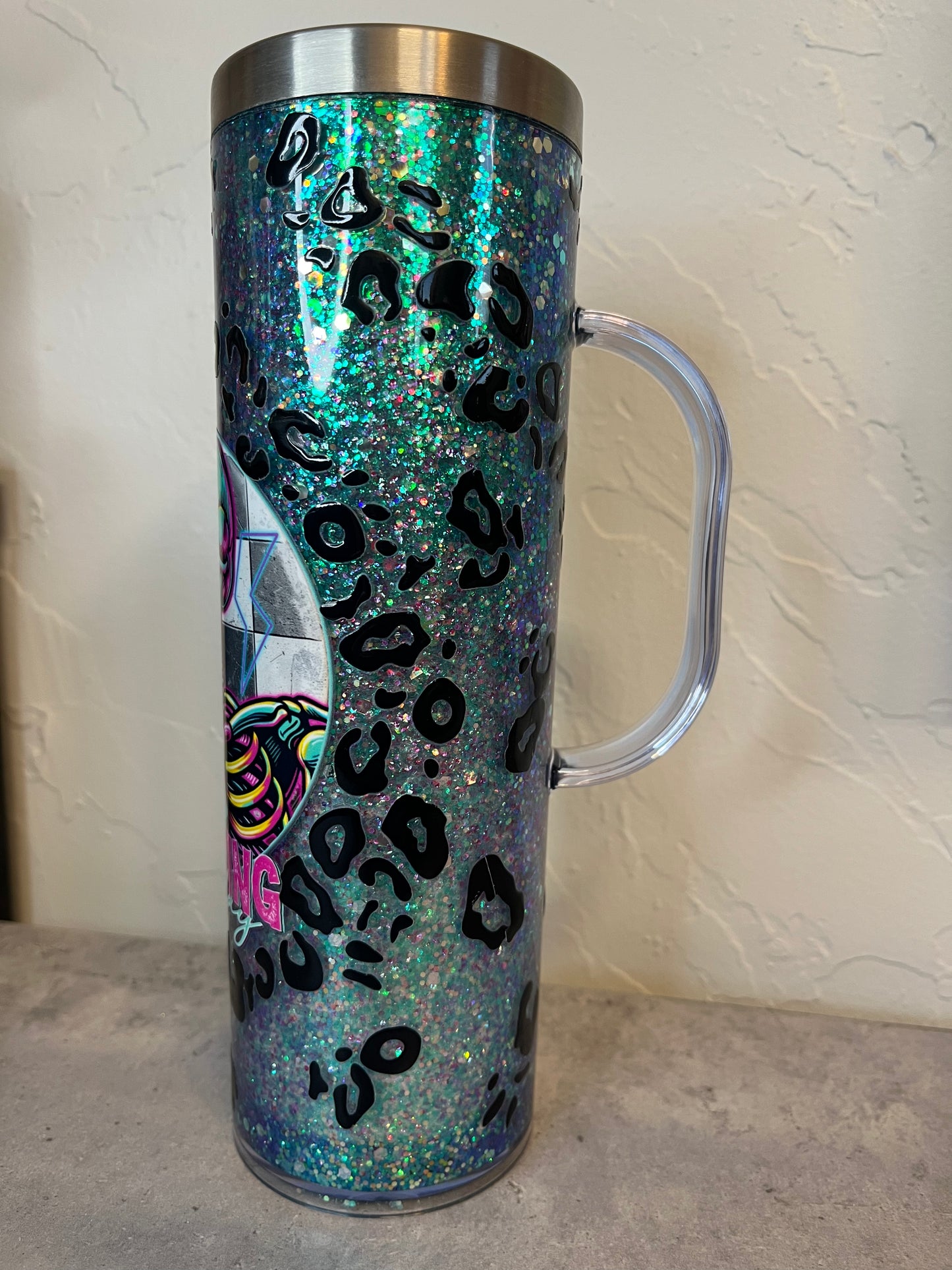 20 oz Surviving The Day Snow Globe Tumbler with Stainless Steel Interior