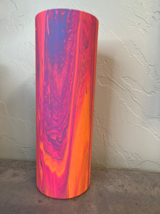 20 oz Summer Vibes Paint Pour Tumbler