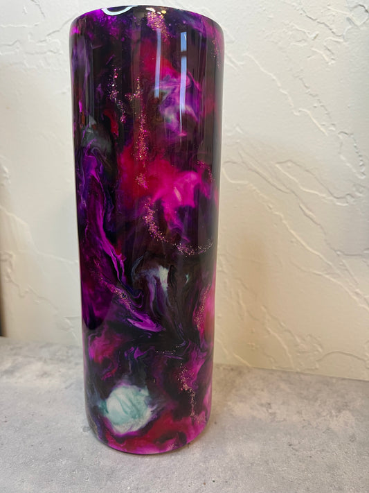 20 oz Pink & Copper Ink Swirl Tumbler
