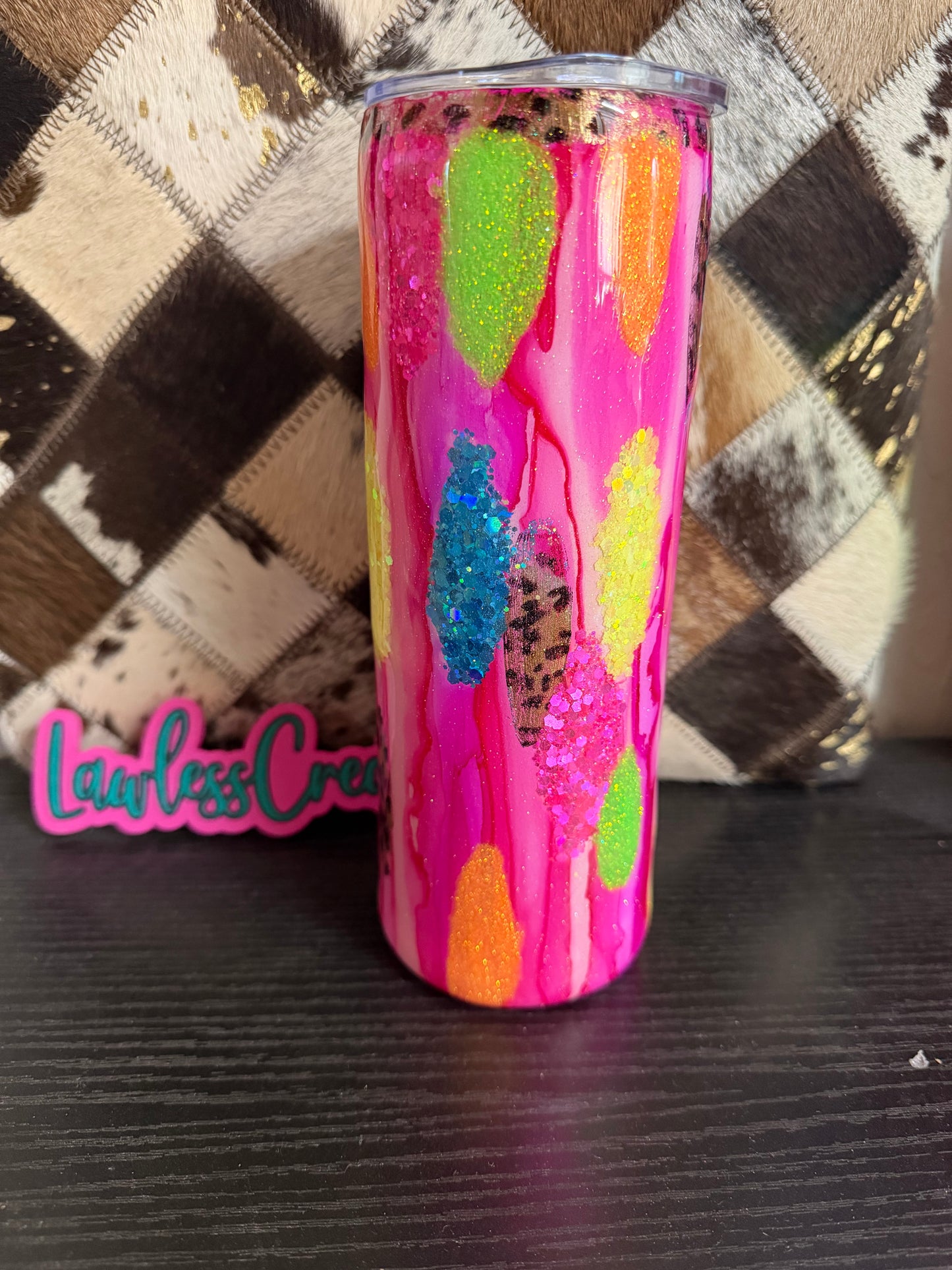 Pink Tie Dye Mashup 20 Oz Skinny Tumbler