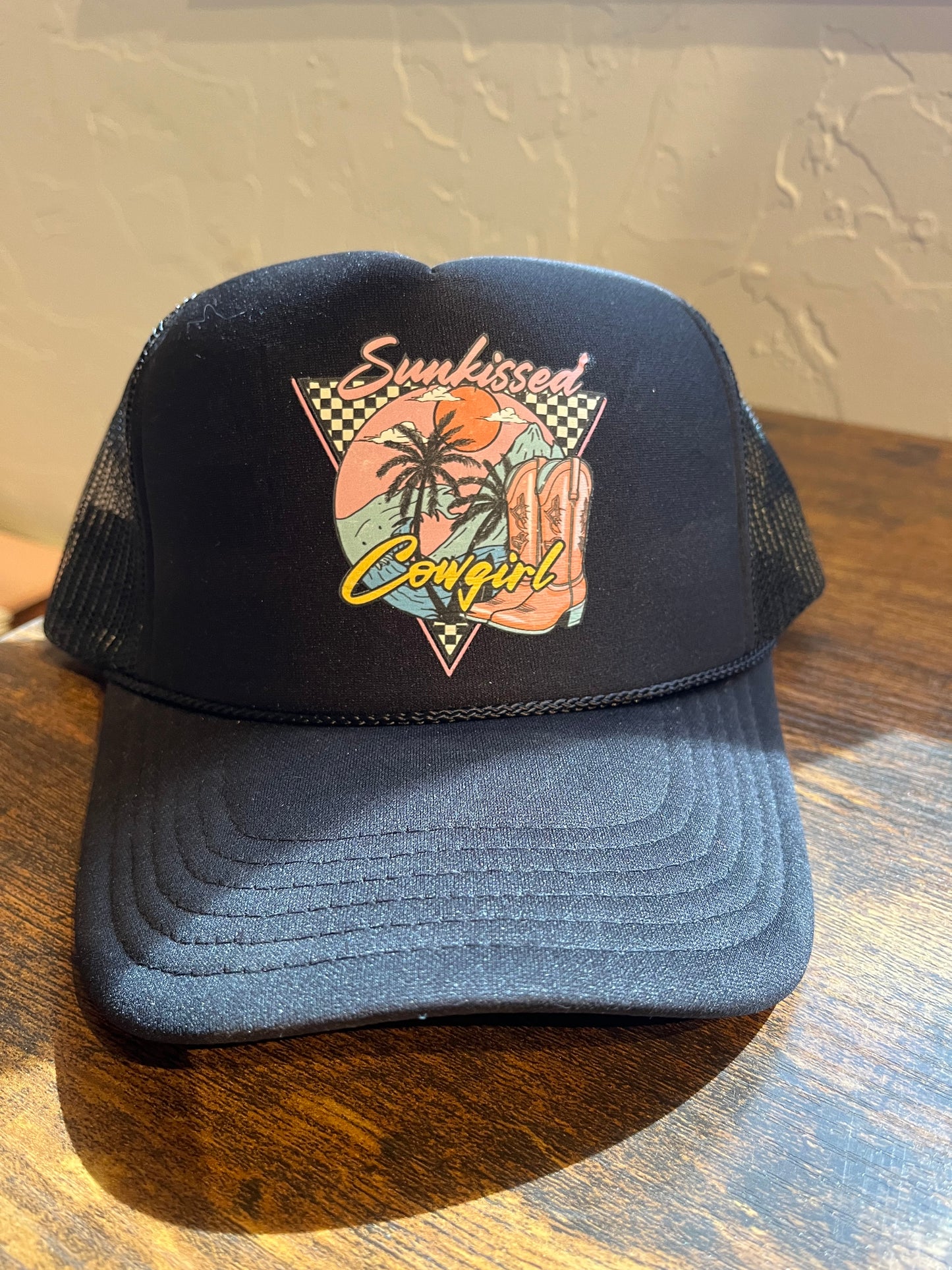 Black Sun-kissed Cowgirl Trucker Hat