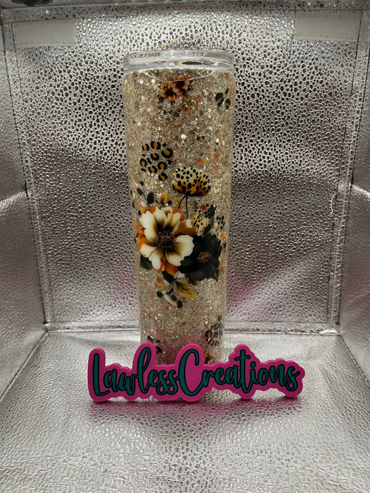 Leopard Floral 30 oz Tappered Tumbler