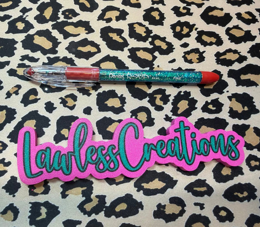 Red RSVP glitter pen