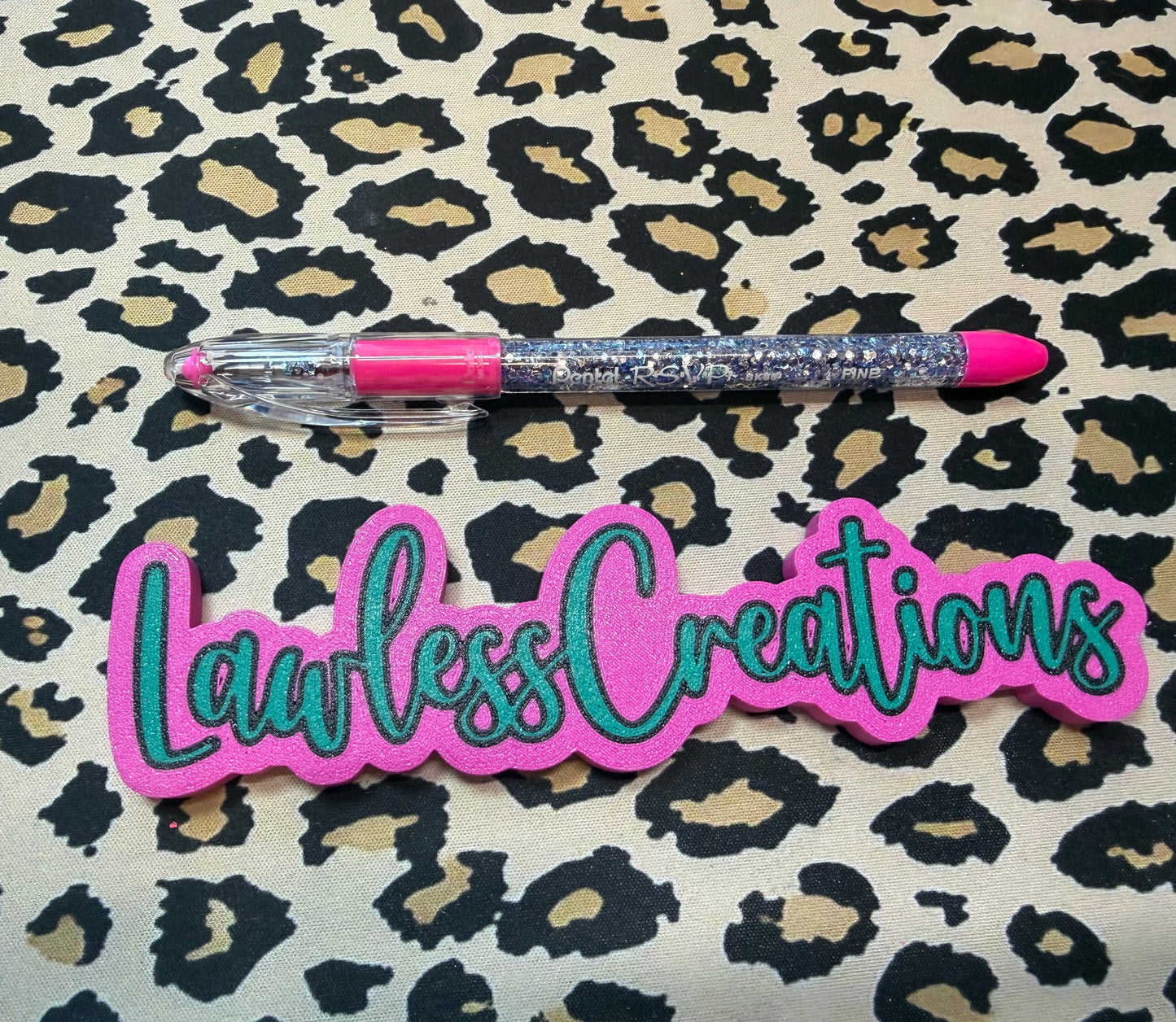 Pink RSVP glitter pen