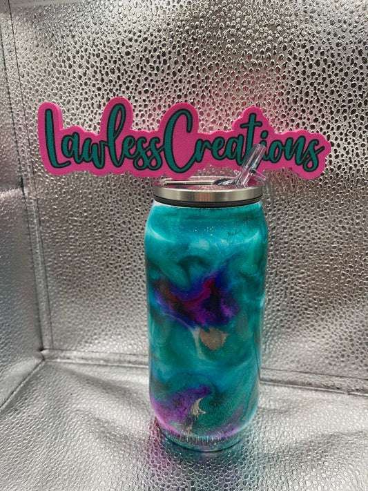 Teal Tides 10 oz Soda Can Tumbler
