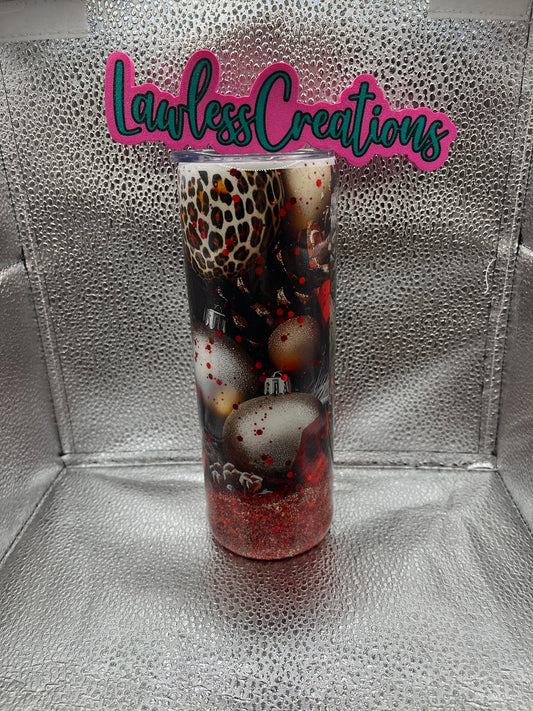 Leopard Cheer 20 oz Skinny Tumbler