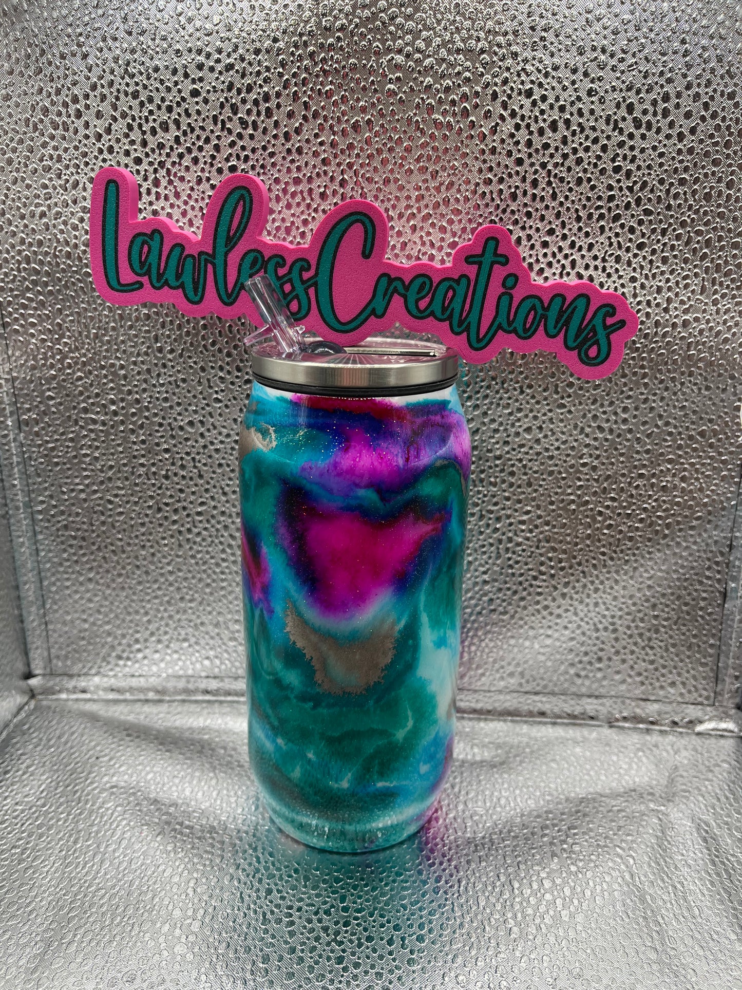 Teal Tides 10 oz Soda Can Tumbler