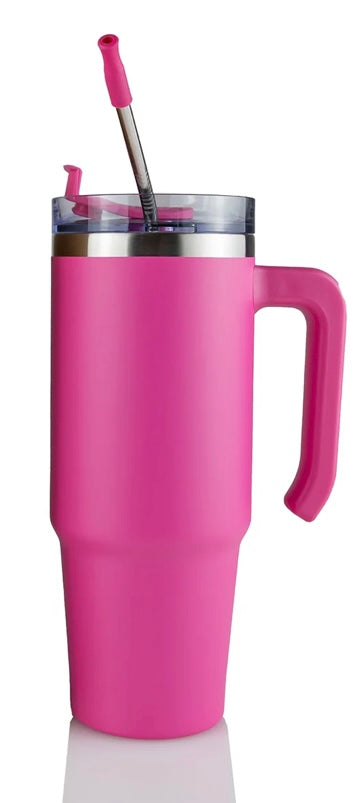 30 oz Pink Custom Grippy Tumbler