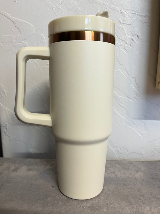 30 oz Cream Bronze Plated Tumbler