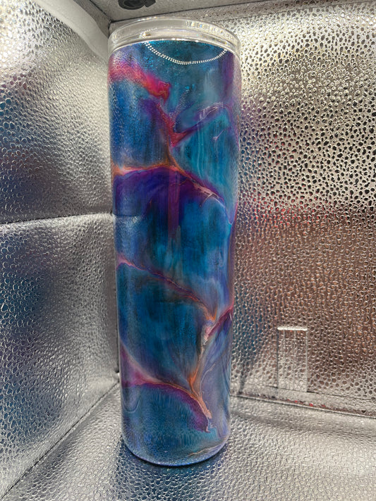 Turbulent Waters 30 oz Tapered Stainless Steel Shimmer Tumbler