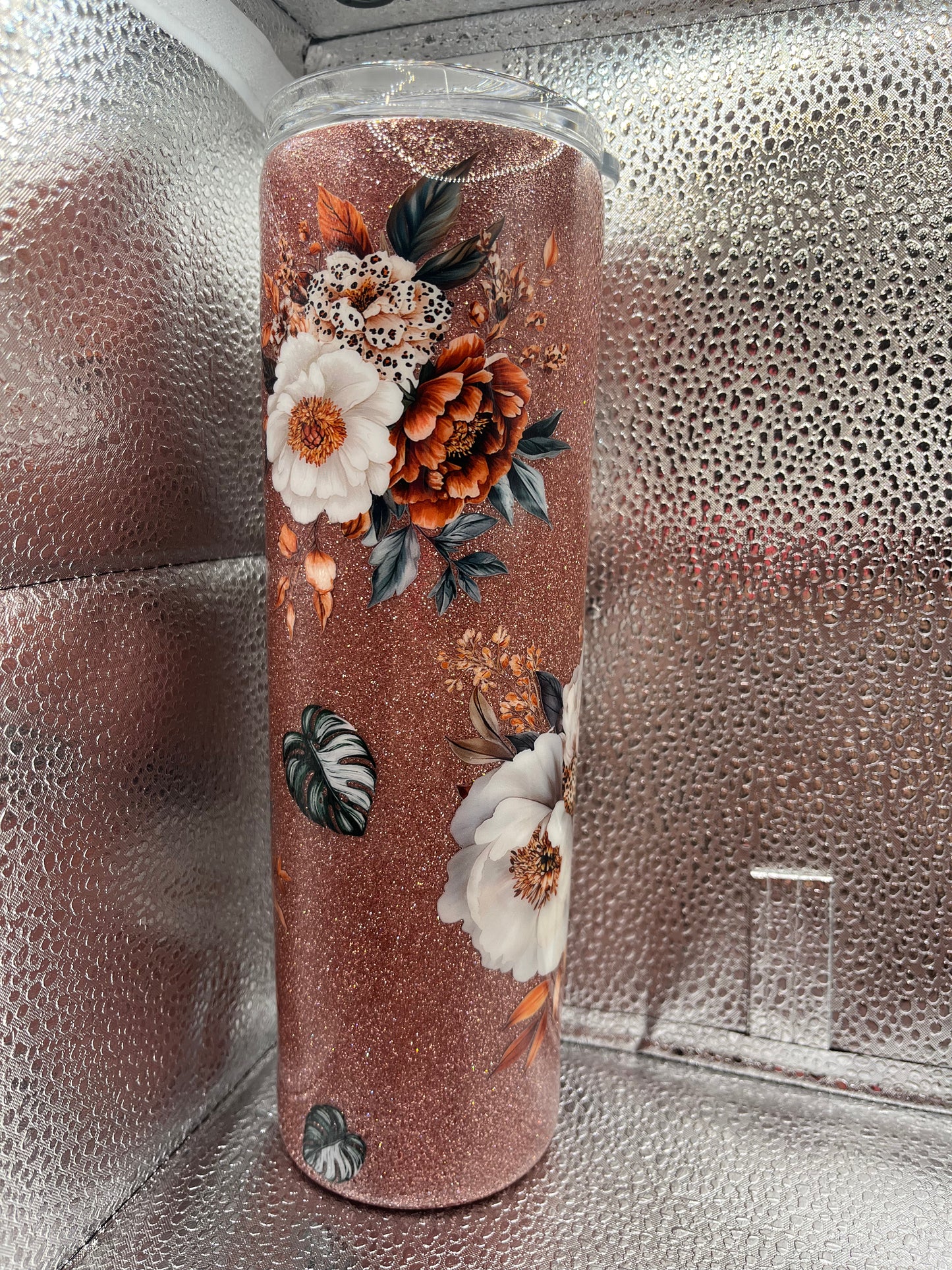 Punchy Pink Floral 30 oz Tapered Stainless Steel Tumbler