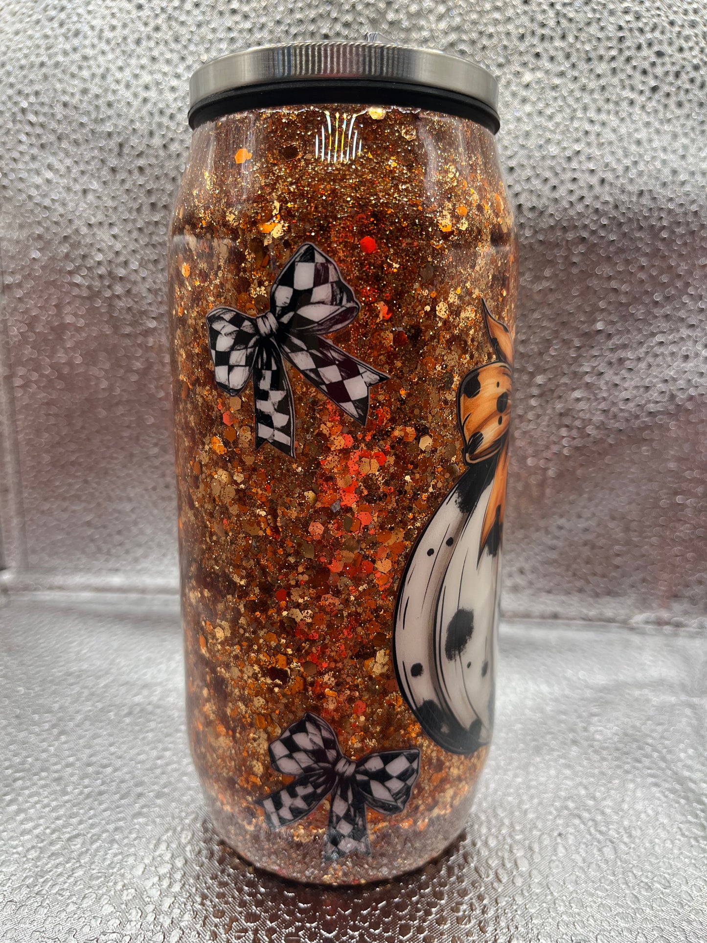 Cowhide Chrome 12 oz Soda Can Tumbler