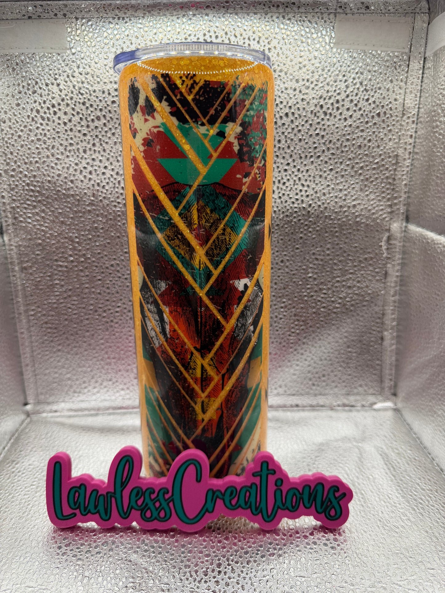 Split Cowprint 30 oz Skinny Tumbler