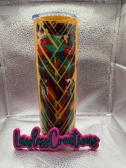 Split Cowprint 30 oz Skinny Tumbler