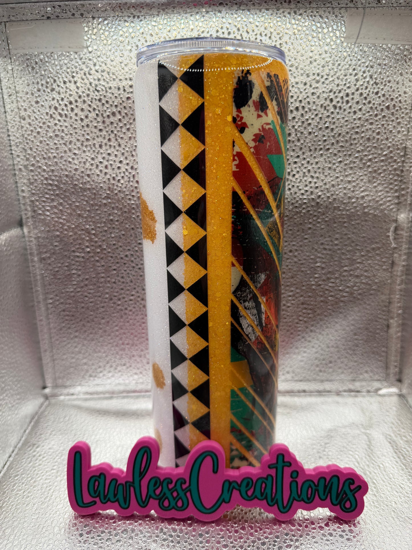 Split Cowprint 30 oz Skinny Tumbler