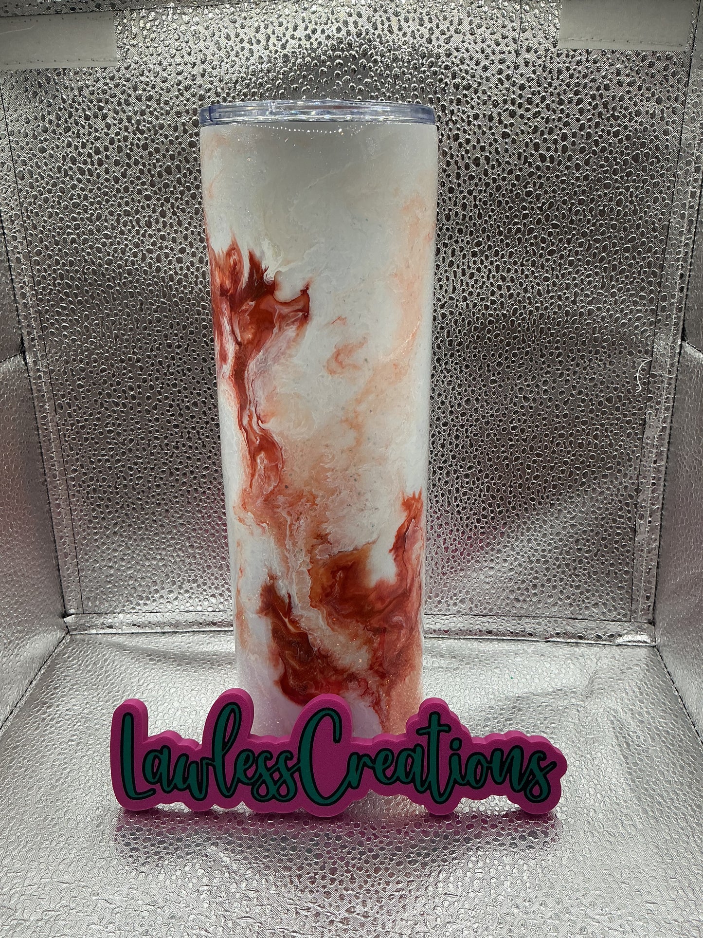 Burnt Orange Marble 30 oz Skinny Tumbler