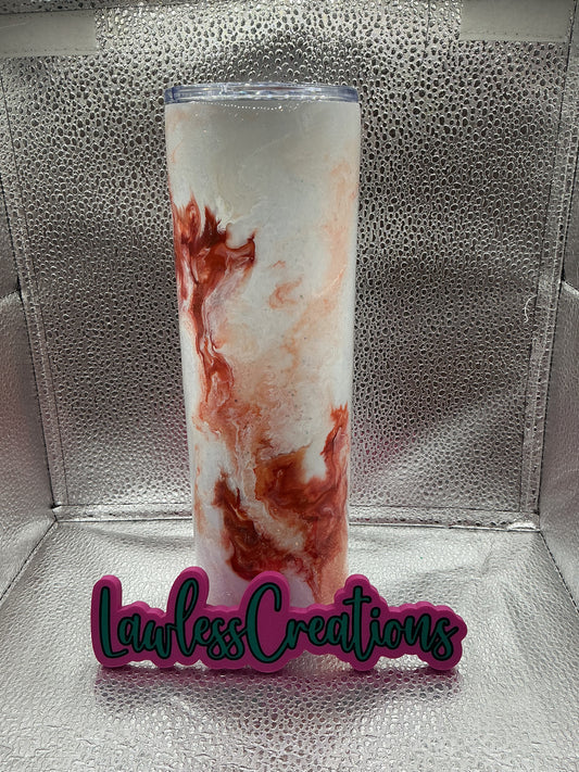 Burnt Orange Marble 30 oz Skinny Tumbler