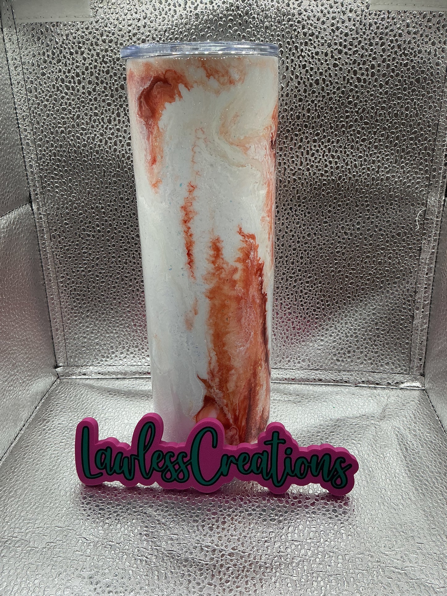 Burnt Orange Marble 30 oz Skinny Tumbler